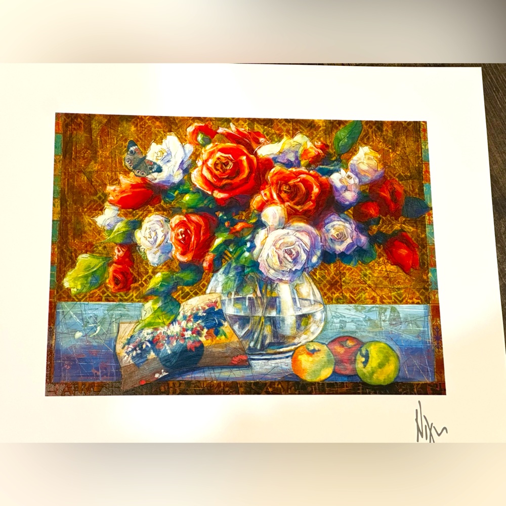 Peter Nixon Flower Study - Gaugin Lithograph Art